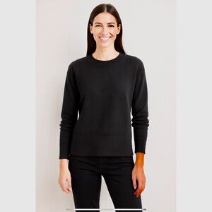 BANANA REPUBLIC SWEATER CREWNECK HIP LENGTH ALPACA NYLON CLASSIC COZY BLACK XS